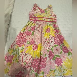 Lilly Pulitzer Girl’s Pink, Yellow & Green Floral Sundress - Size 6X